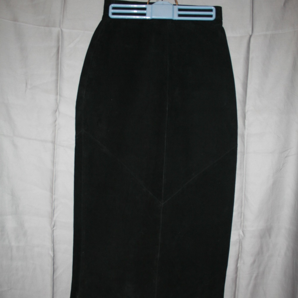 Black suede skirt